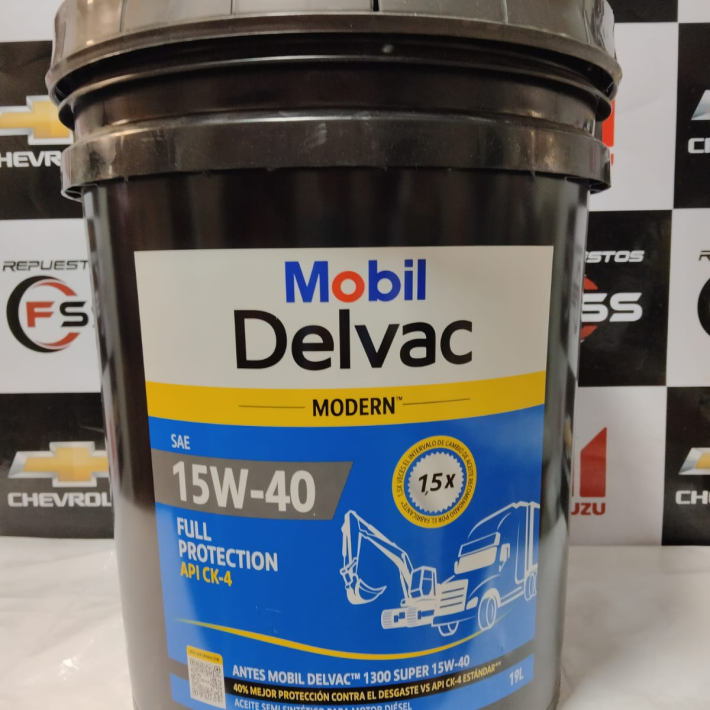 Lubricante MOVIL DELVAC   MODERN 15W-40 API CK-4/CJ 4/CJ 4 PLUS 19 Litros. 15 kilometros.