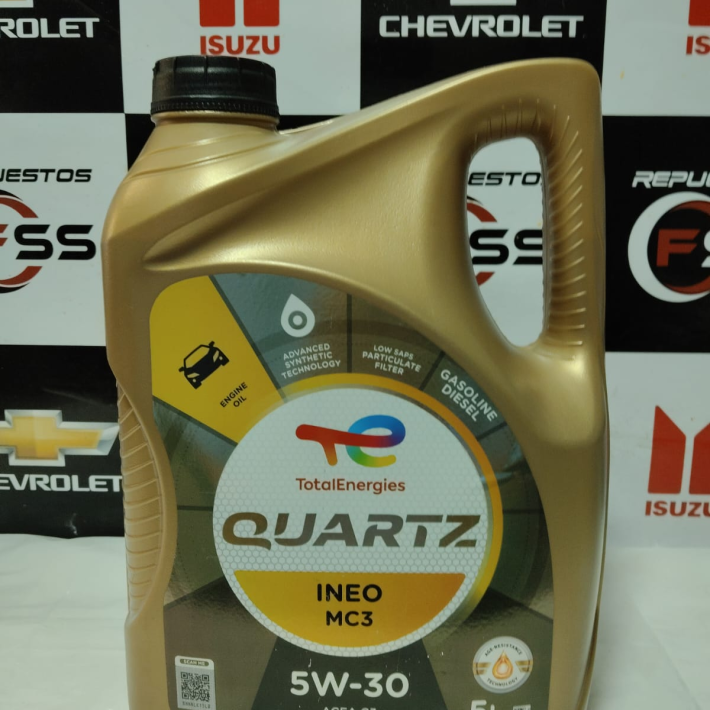 Lubricante Sintetico Total ENERGIES QUARTZ, INEO MC3 5W-30, ACEA-C3 API SN PLUS/CF 5 Litros.